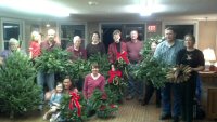 Getting into the holiday spirit at the Triangle SAF Wreath Making Party